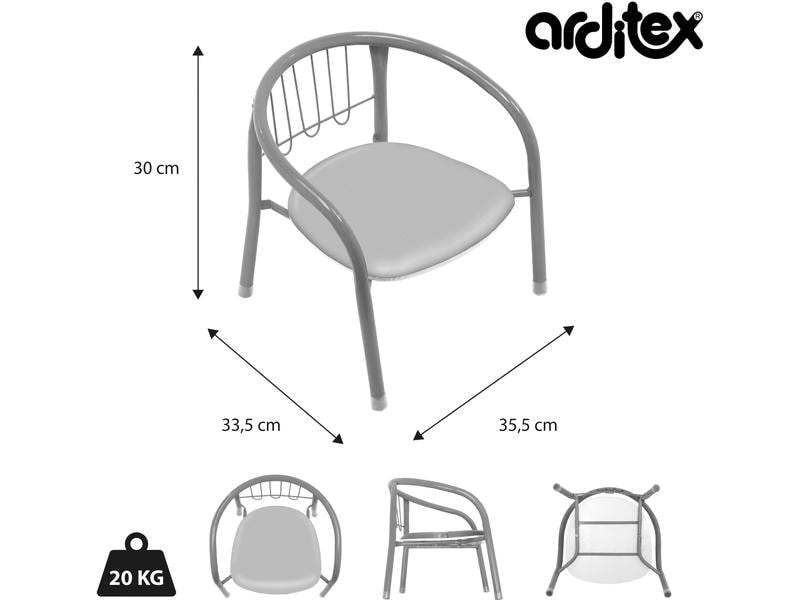 Arditex Kinderstuhl Peppa Pig Rosa Metallstuhl mit Rückenlehne