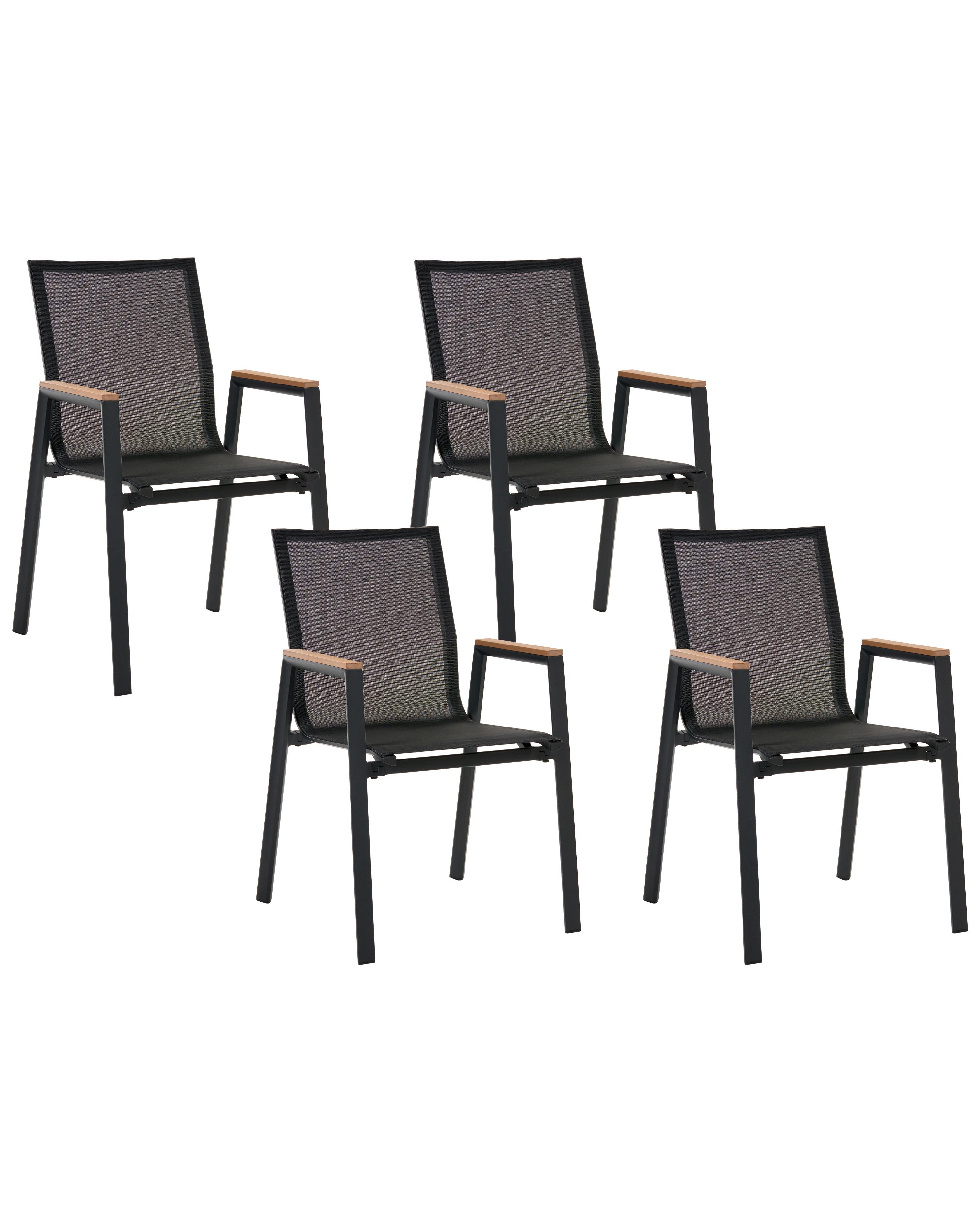 Set van 4 tuinstoelen TIANO Metaal Zwart