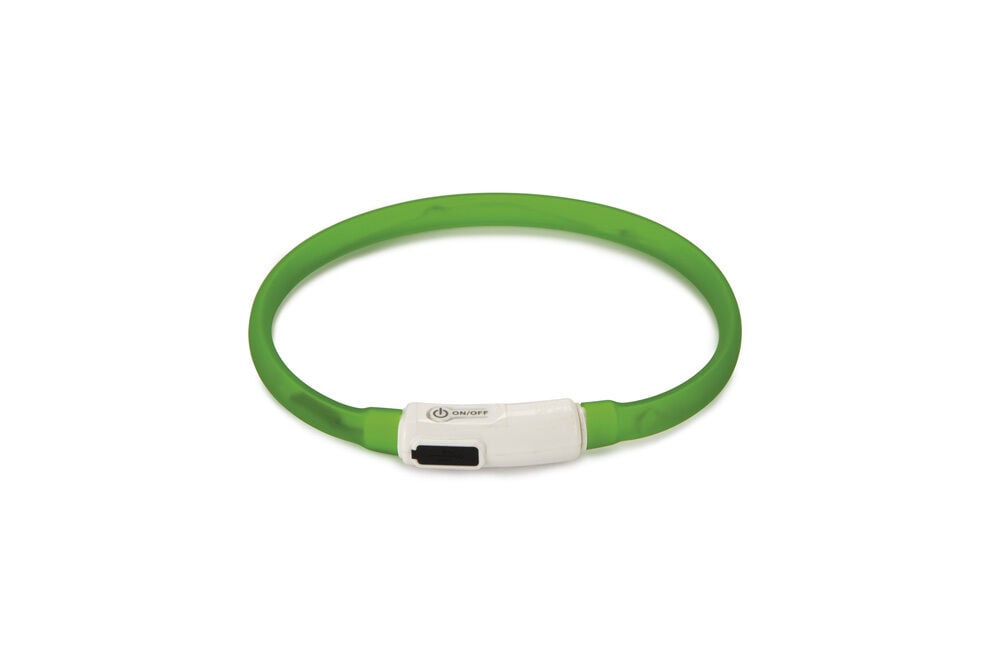 Beeztees Dogini USB - Lichtgevende Halsband  - Hond - Groen - 35 cm