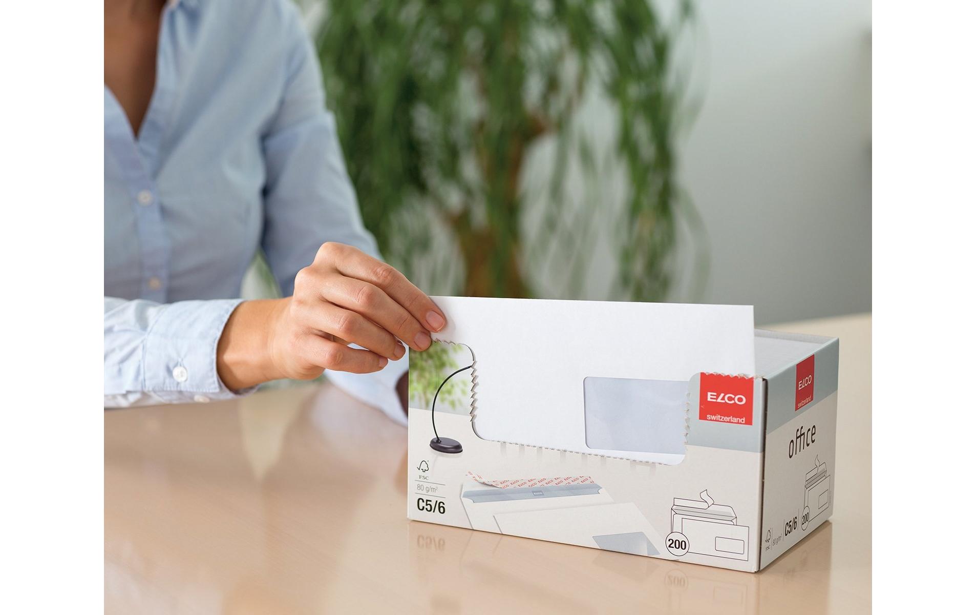 Couvert Office Box C5/6 mit Fenster rechts, 200 StückKuvert C5/6 in praktischer Entnahme-Box