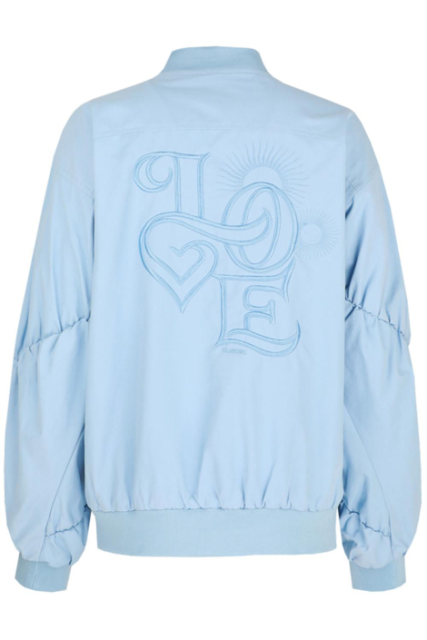 Fluresk blauwe dames jas