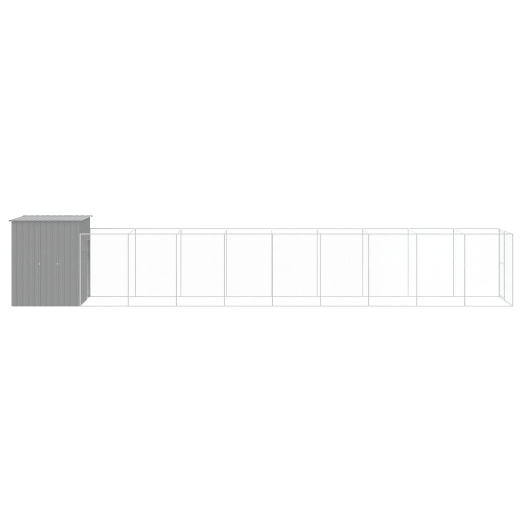 Canil vidaXL, aço galvanizado, cinza claro, 165x1067x181cm