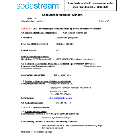 Sodastream CO2-cylinder refill