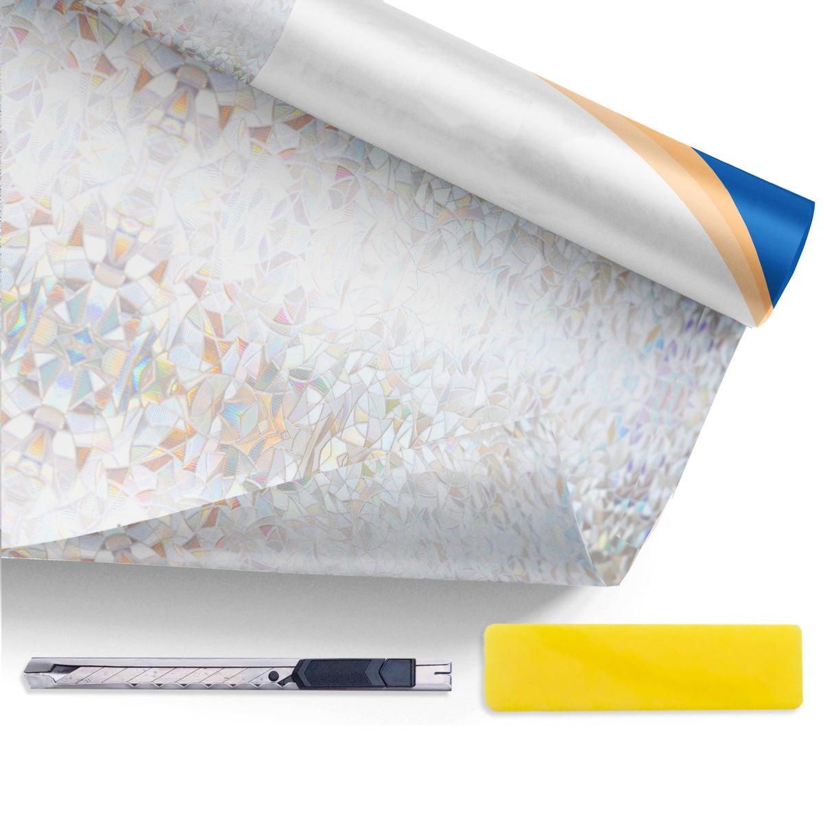 Simple Fix Raamfolie - Regenboogfolie 45 x 200 cm - Privacy Raamfolie, Isolerende Folie - Ondoorzichtige Zelfklevende Raamfolie - Regenboog
