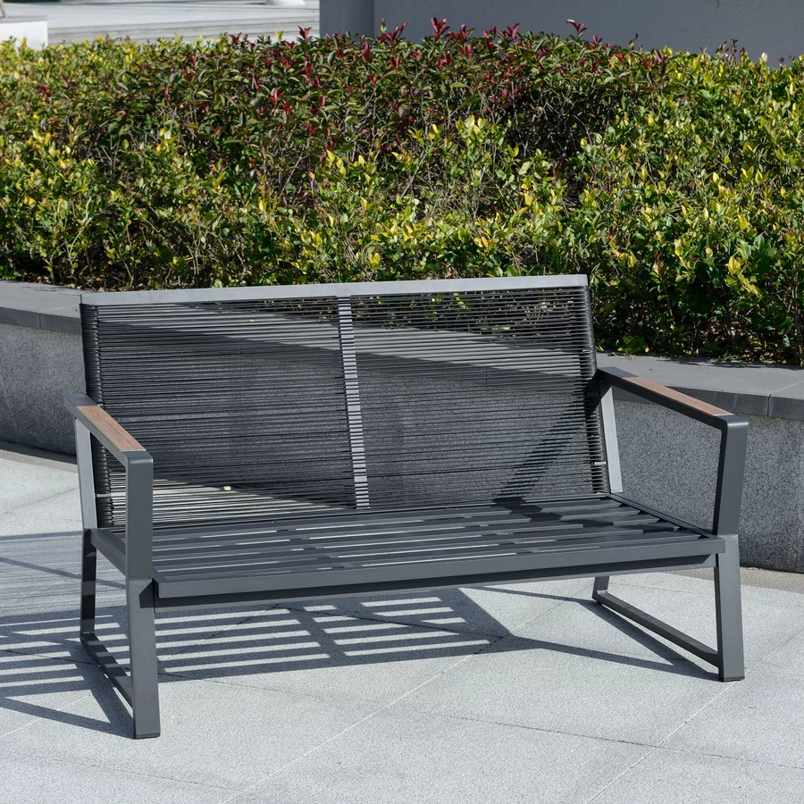 Outsunny Gartenmöbel Set mit Tisch grau