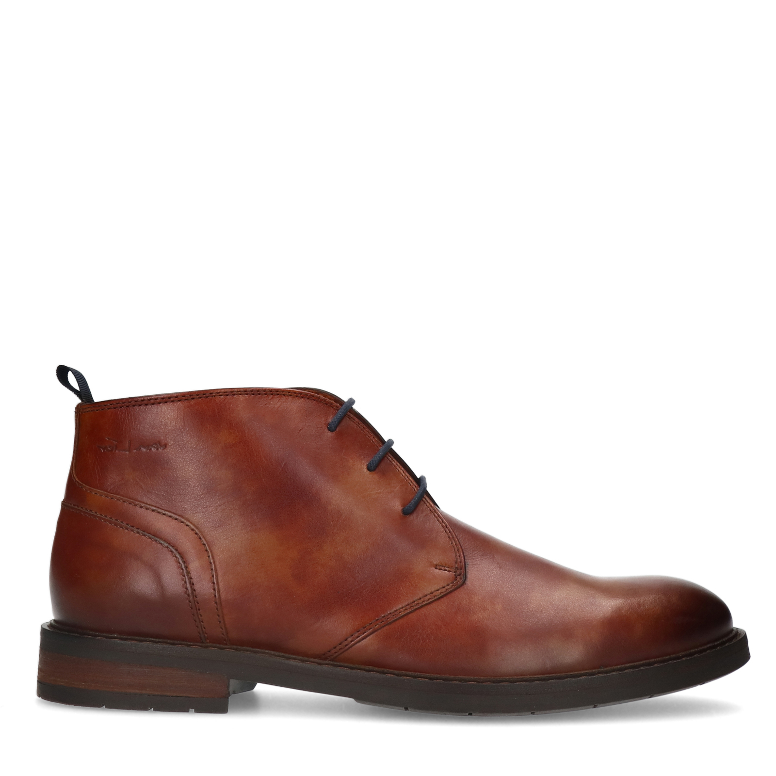 Cognac leren veterschoenen