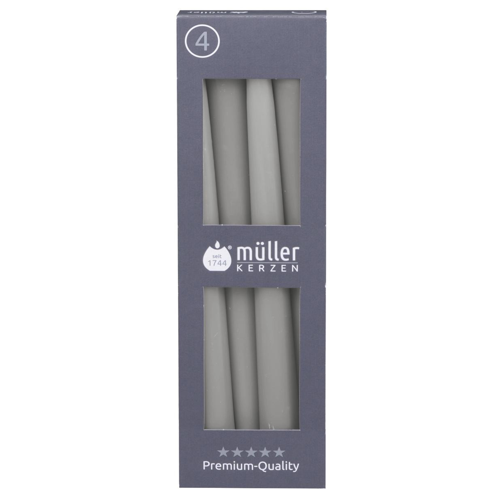 Spitzkerzen 4er-Pack - schiefer - 24,5 cm hoch