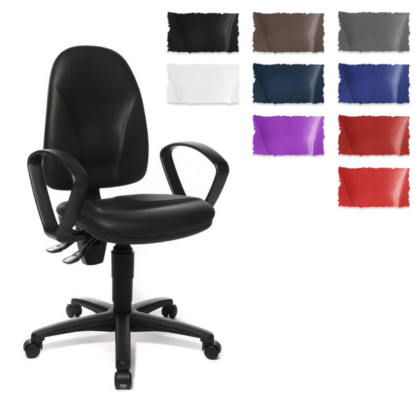 Profi Bürostuhl CALIFORNIA 20 HD Kunstleder mit Armlehnen (nicht höhenverstellbar) Topstar