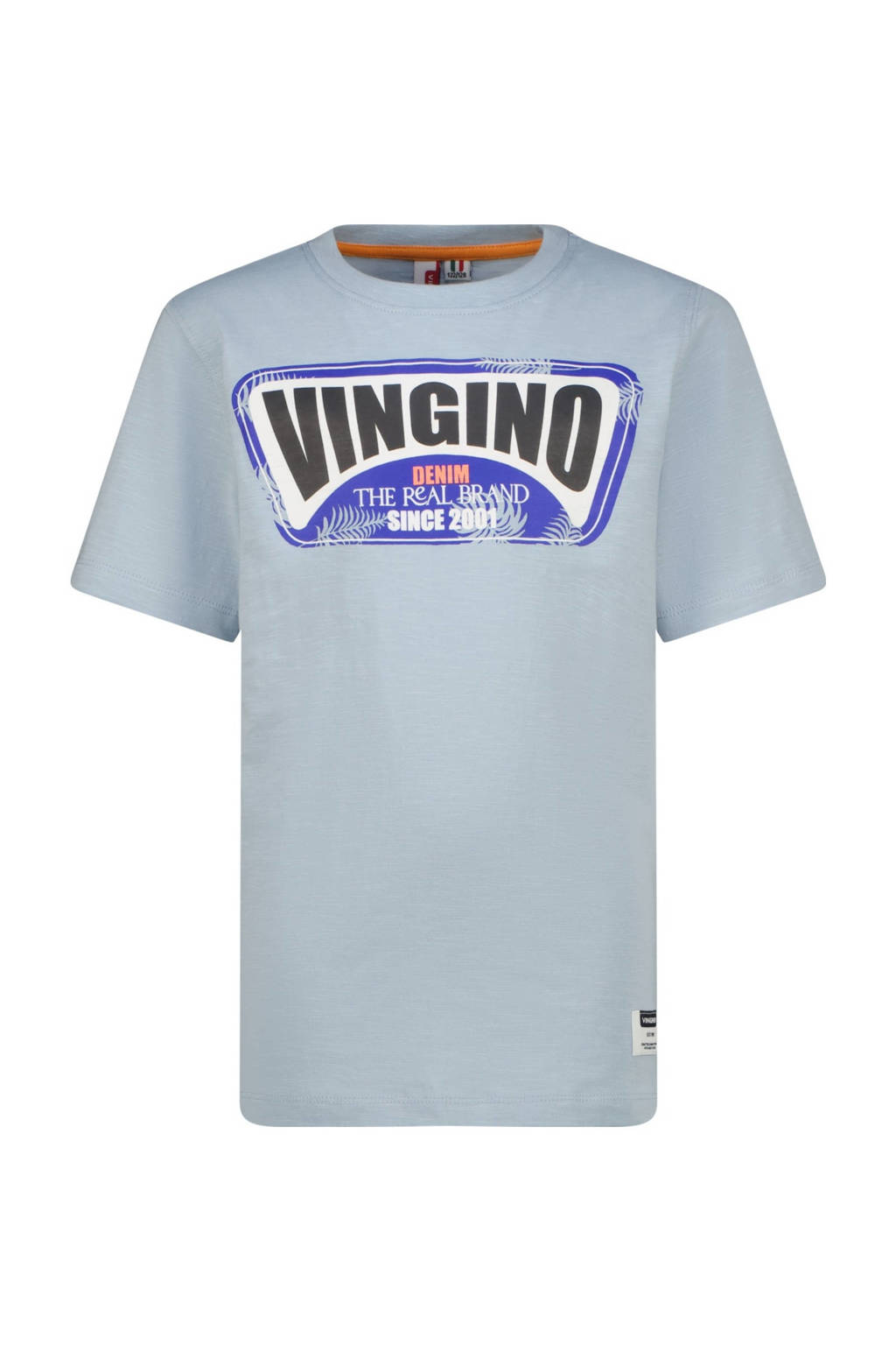 Vingino T-shirt Hefor met logo lichtblauw