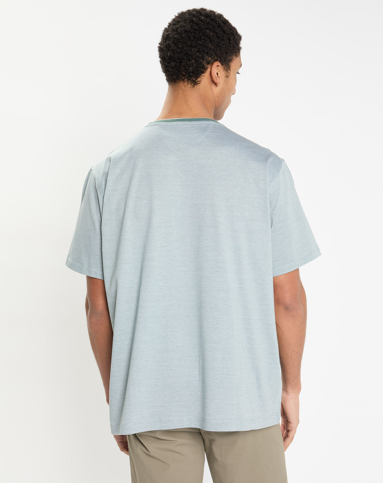 Hackett London T-Shirt Regular Fit Mercerisé à rayures milleraie vert clair