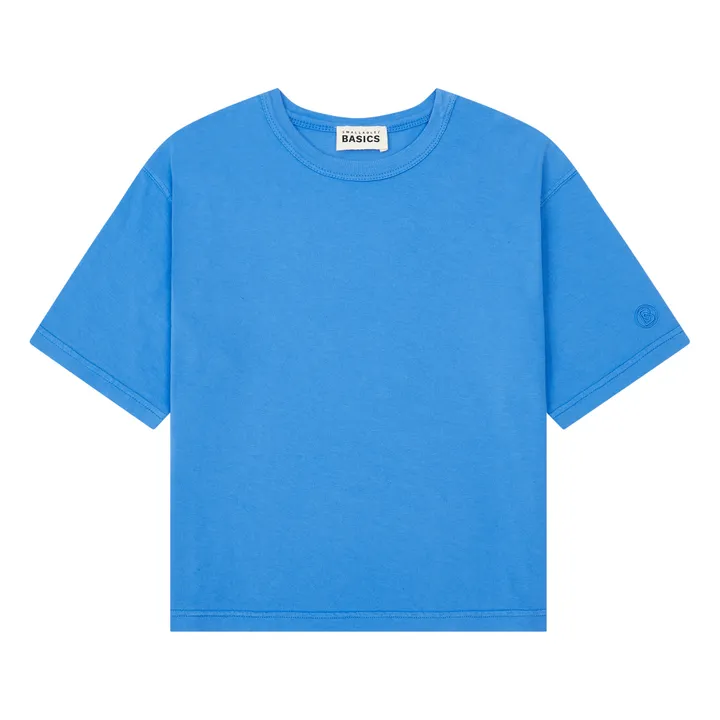 SMALLABLE BASICS T-Shirt Oversize Garçon Coton Bio | Bleu azur