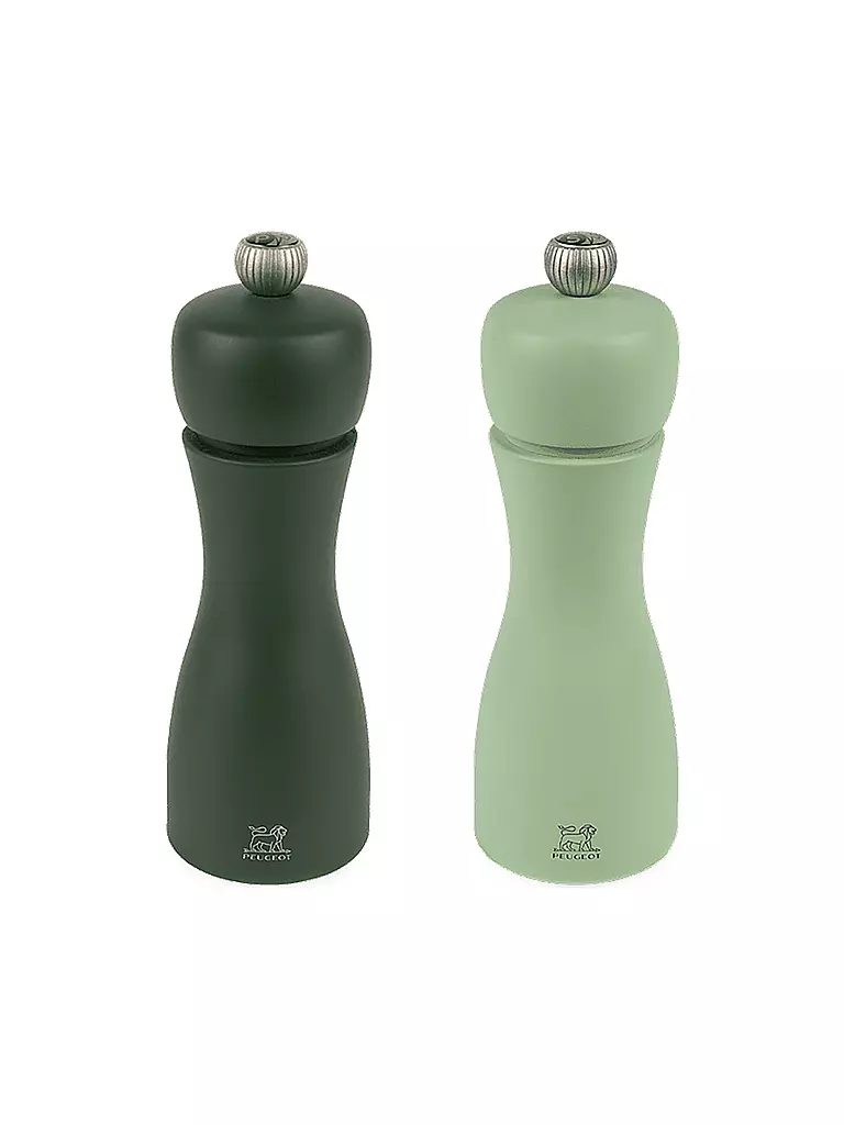 PEUGEOT Pfeffer- und Salzmühle Set TAHITI WASSER 2-tlg. 15cm Buche / Hell- und Dunkelgrün grün