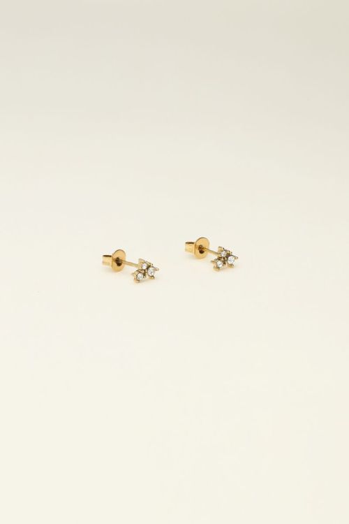 Universe studs met vierkante zilverkleurige steentjes