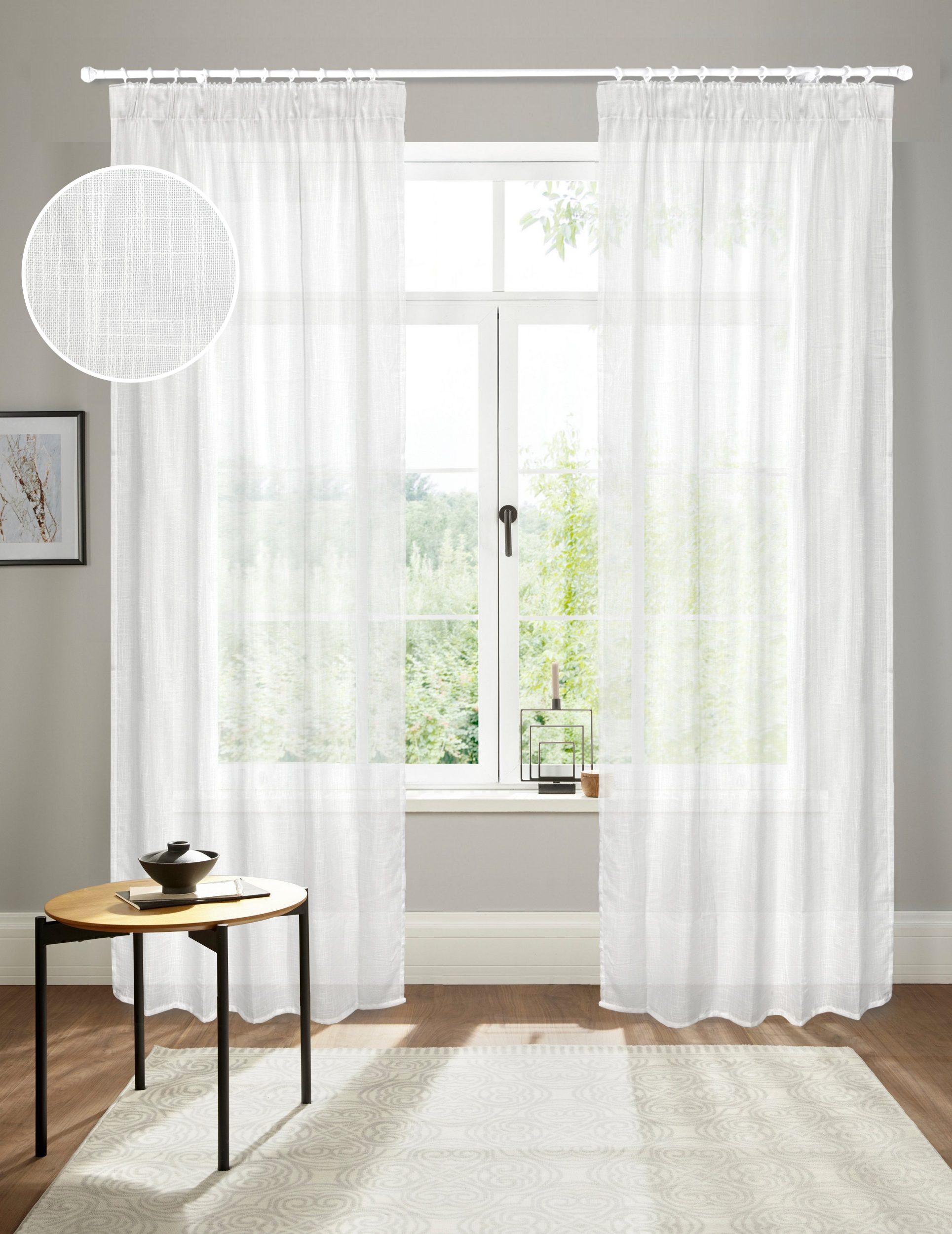 andas Gardine »Tursik« Faltenband 1 Stk. tlg. Blickdicht, Leinenlook, Polyester
