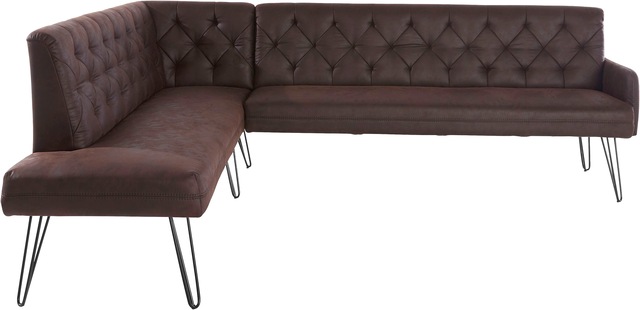 exxpo - sofa fashion Eckbank »Doppio, Chesterfield Optik, komfortabel und bequem, hohe Designfüsse« Frei im Raum stellbar