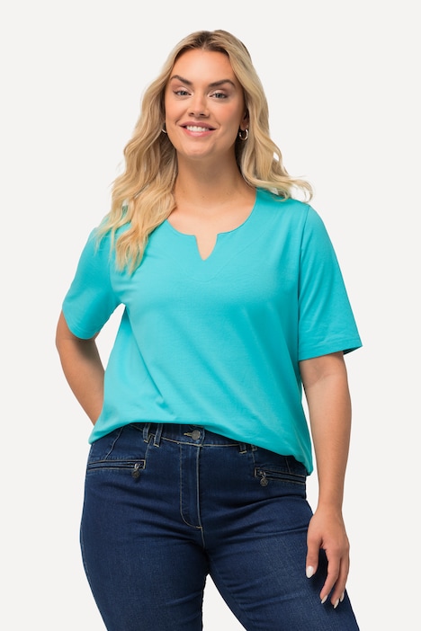 T-Shirt, A-Linie, Tunika-Ausschnitt, Halbarm