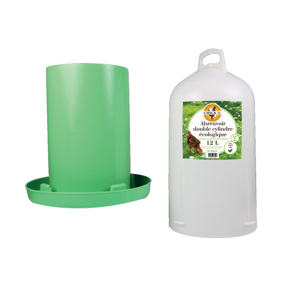Abreuvoir double cylindre ligne verte 12l