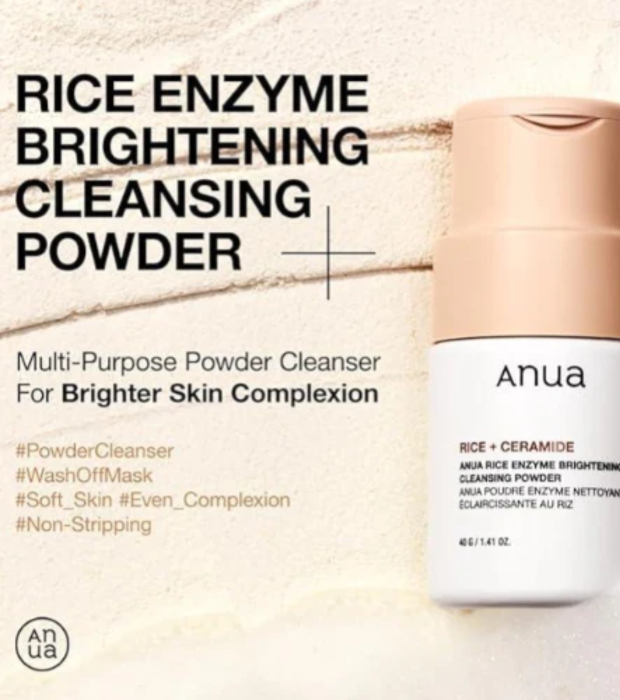 Anua - Limpador Rice Enzyme Brightening Cleansing Powder