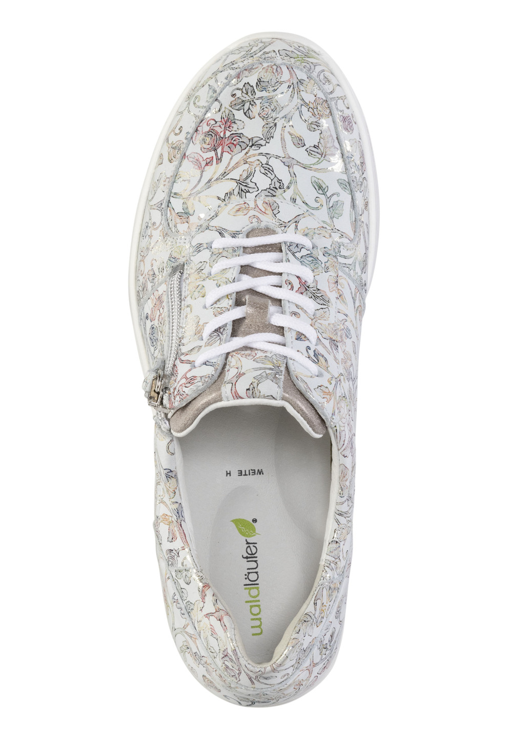 Waldläufer Sneaker aus floral bedrucktem Nubukleder
