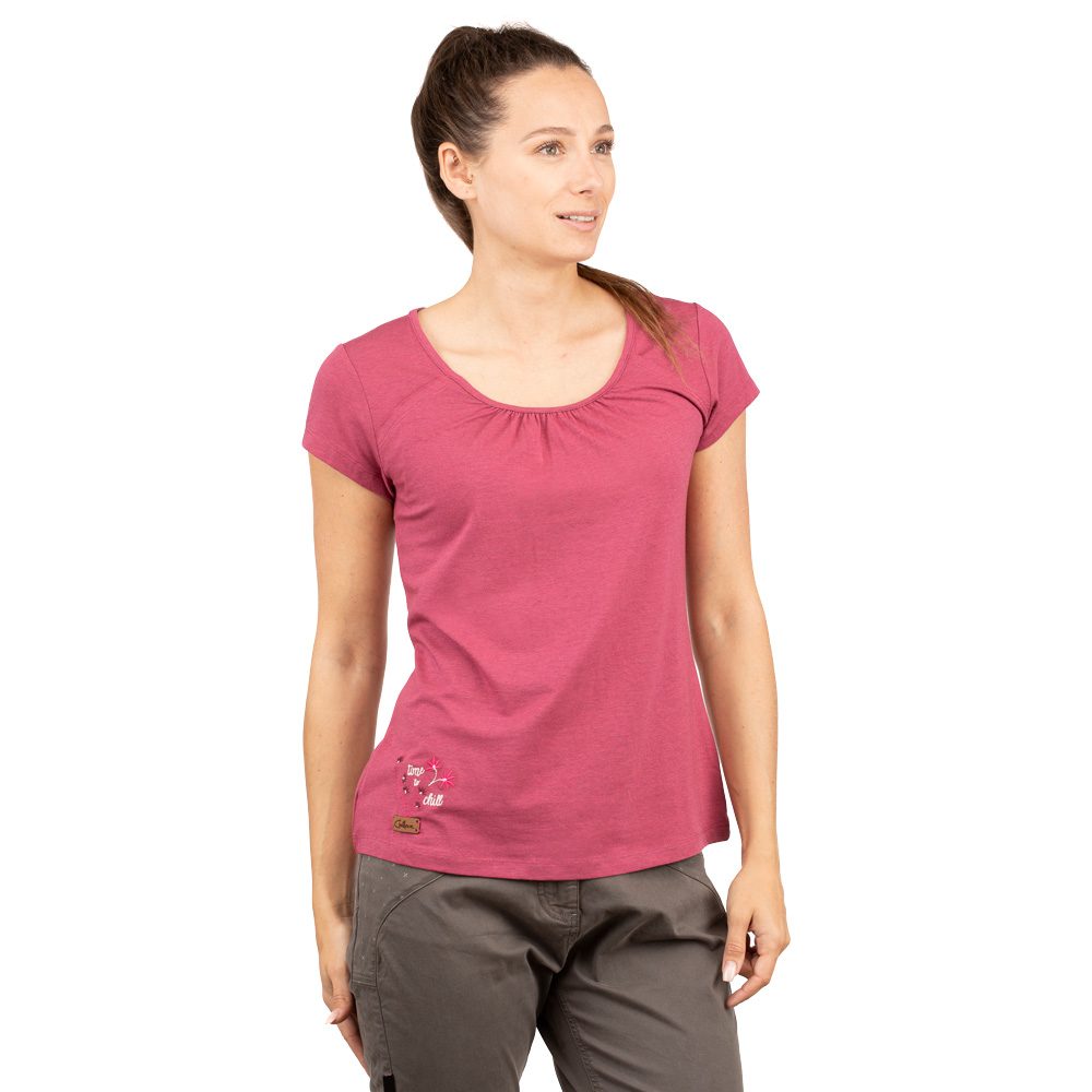 Chillaz Hide the Best Time To Chill Flower T-Shirt Damen dry rose melange