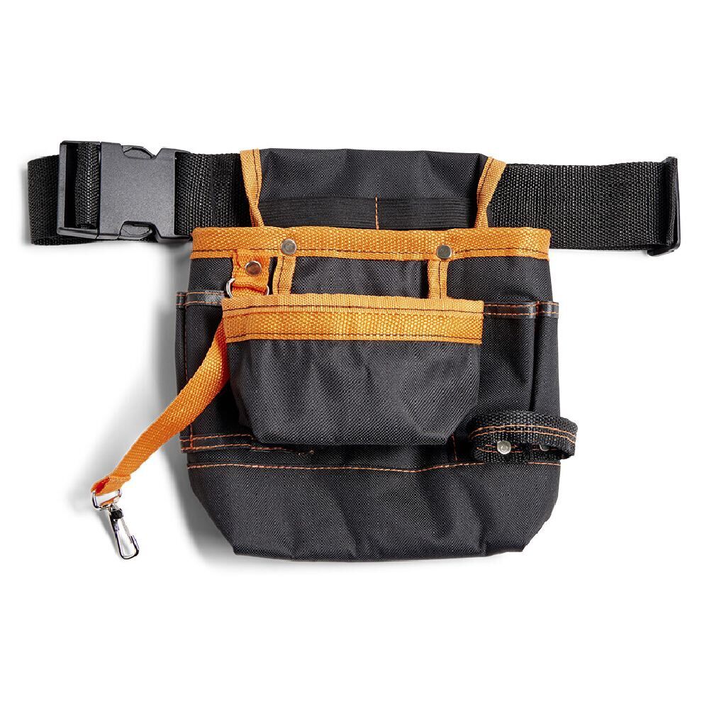 Ceinture porte-outils 7 poches polyester noir et orange