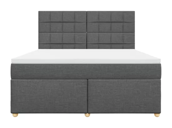 Sommier à lattes de lit avec matelas Gris foncé 180x200cm Tissu