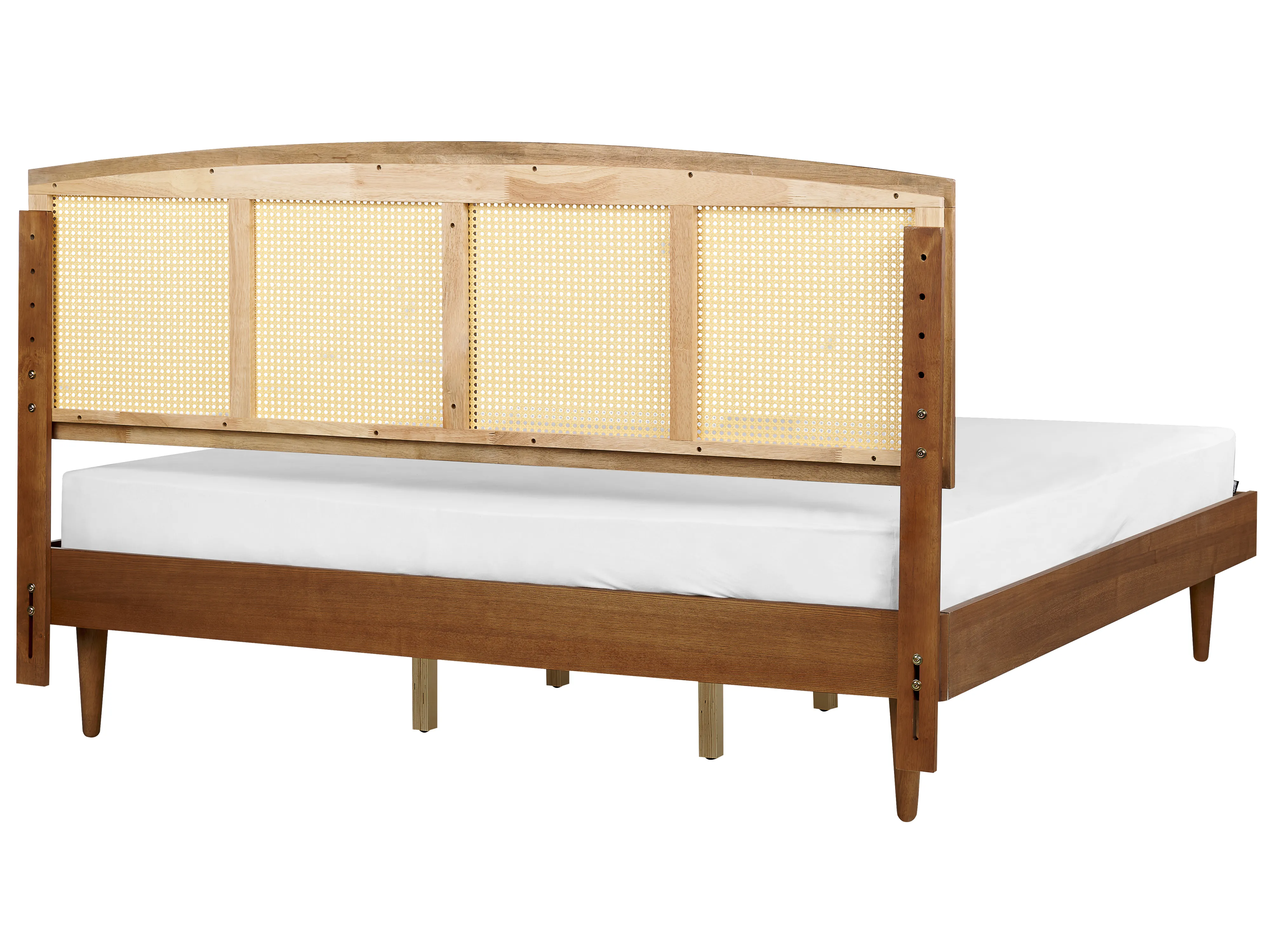 Bed met LED-verlichting Rotan VARZY 180 x 200 cm Bruin