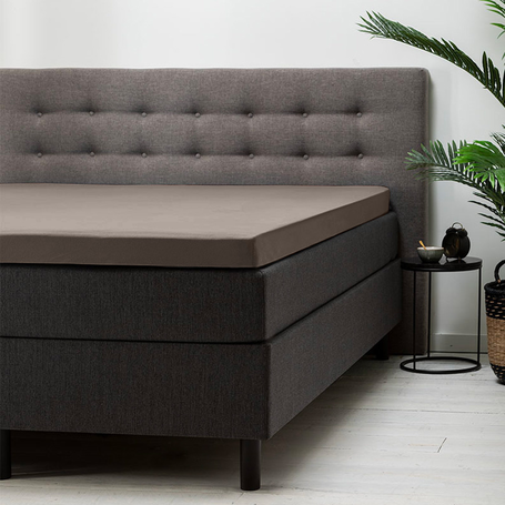 Hoeslaken Katoen- Topper - Taupe