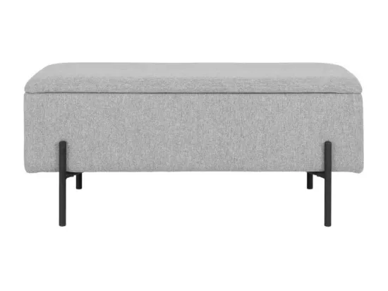 Watford - Banc avec coffre de rangement en tissu et métal : Couleur - Gris clair