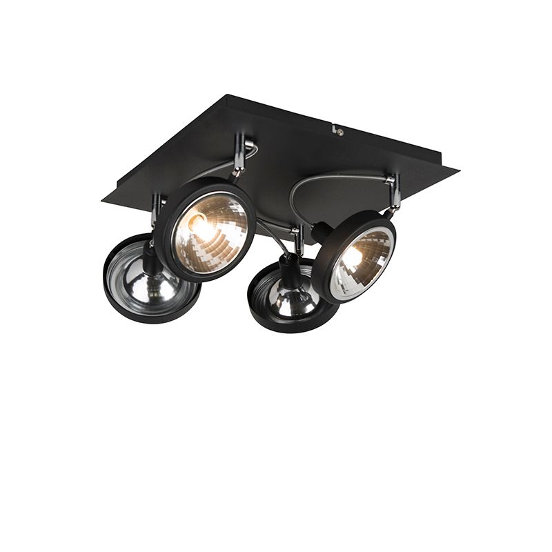 Design spot zwart 4-lichts verstelbaar - Nox