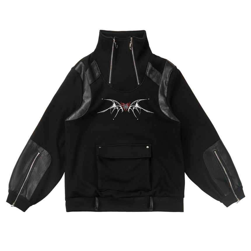 Florimi - Getailleerde sweater met coltrui, ritsaccent, gesp en fleecevoering