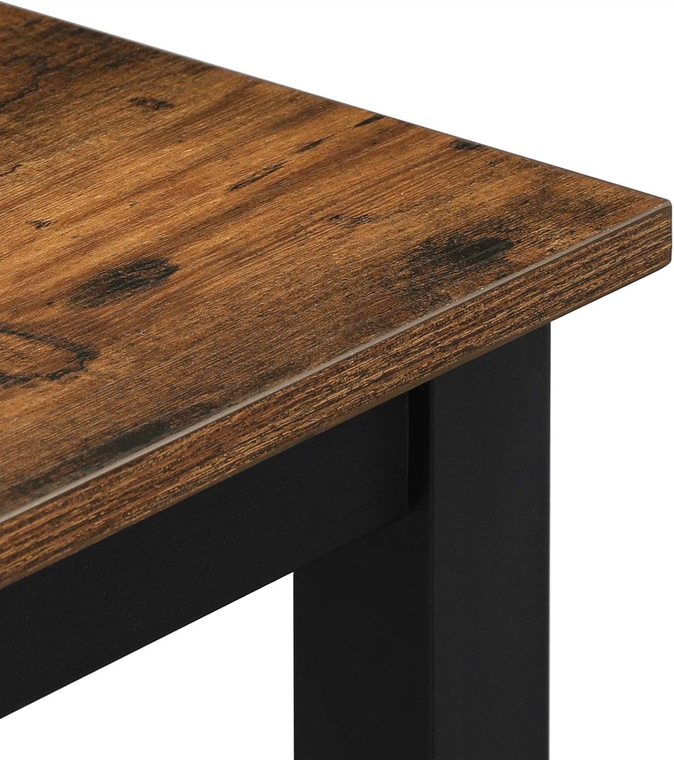 ACAZA - Bartisch für Küche 120L x 60B x 105H cm - Stehtisch rechteckig und 105cm Hoch - küchentheke aus Holz und Metall - Braun