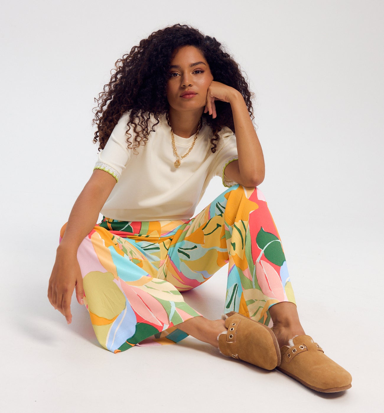 Pantalon large imprimé Femme - Imprimé multicolore