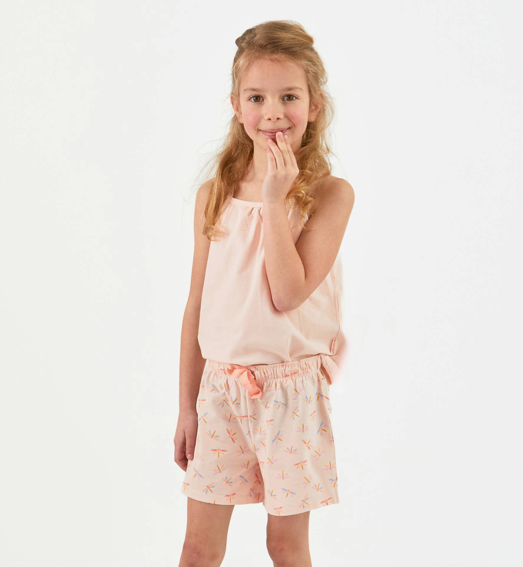 Little Label shortama met all over print roze