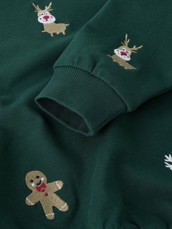 Sweatshirt - Kerst - Geborduurd - Lange Mouwen - Regular Fit