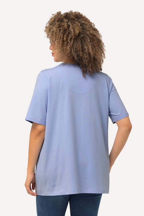 T-Shirt, A-Linie, Tunika-Ausschnitt, Halbarm