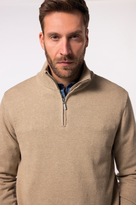 JP 1880 Stricktroyer, Stehkragen, Zipper, Langarm, bis 7 XL