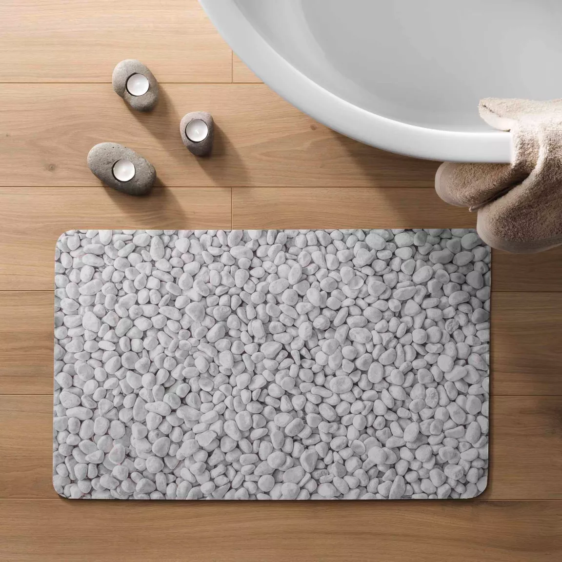 Tapis de bain antidérapant (50 x 80 cm) Leandra Gris