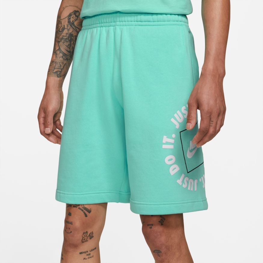 Nike Short NSW Fleece JDI - Turquoise/Blanc
