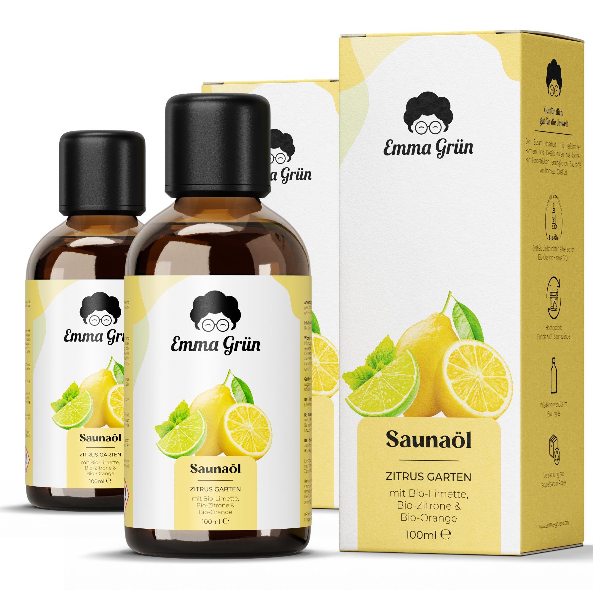 Emma Grün® Bio Saunaöl Zitrus Garten mit Limette, Zitrone & Orange