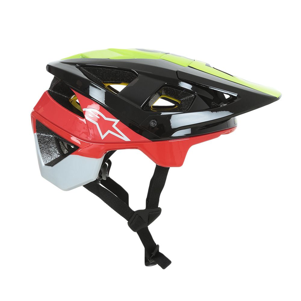 Alpinestars PILOT VECTOR TECH - Casque VTT noir/jaune fluo/rouge glossy