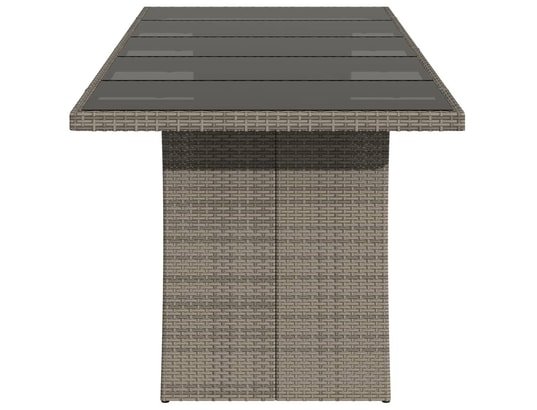 VIDAXL - Table de jardin dessus en verre gris 240x90x75cm résine tres...