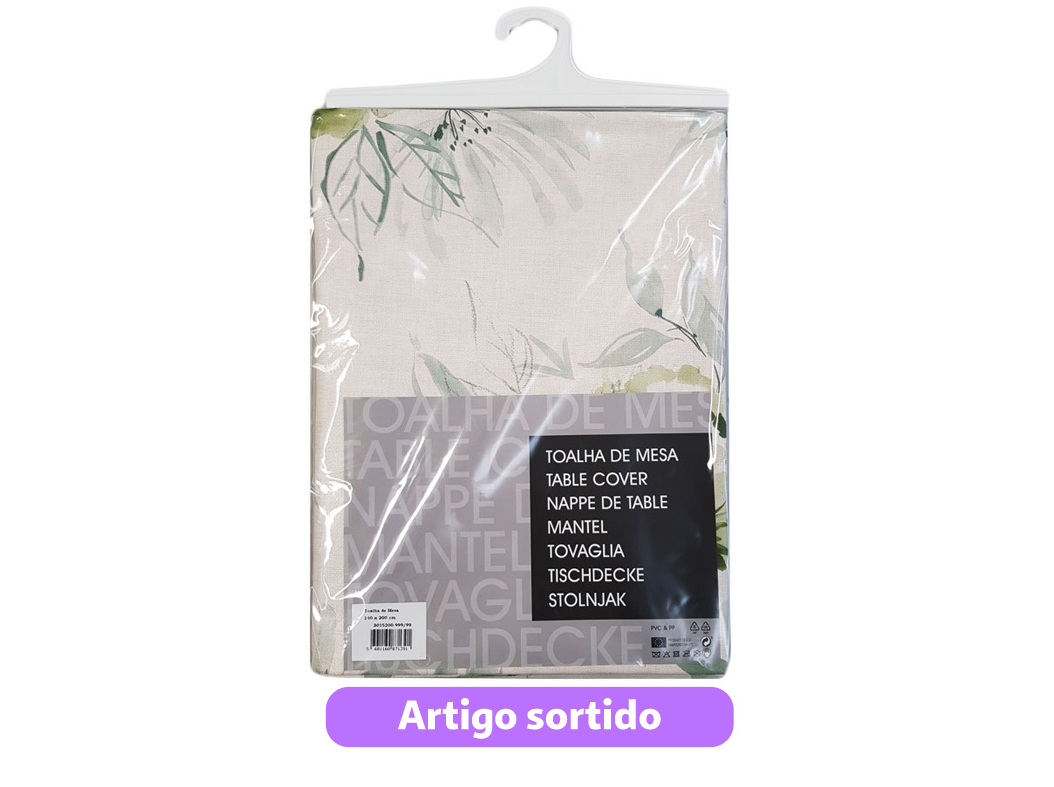 TOALHA DE MESA CAPRI PLÁSTICA 140X200CM ARTIGO SORTIDO