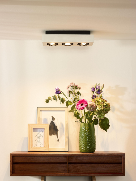 Lucide Xirax 3 spot dim to warm zwart