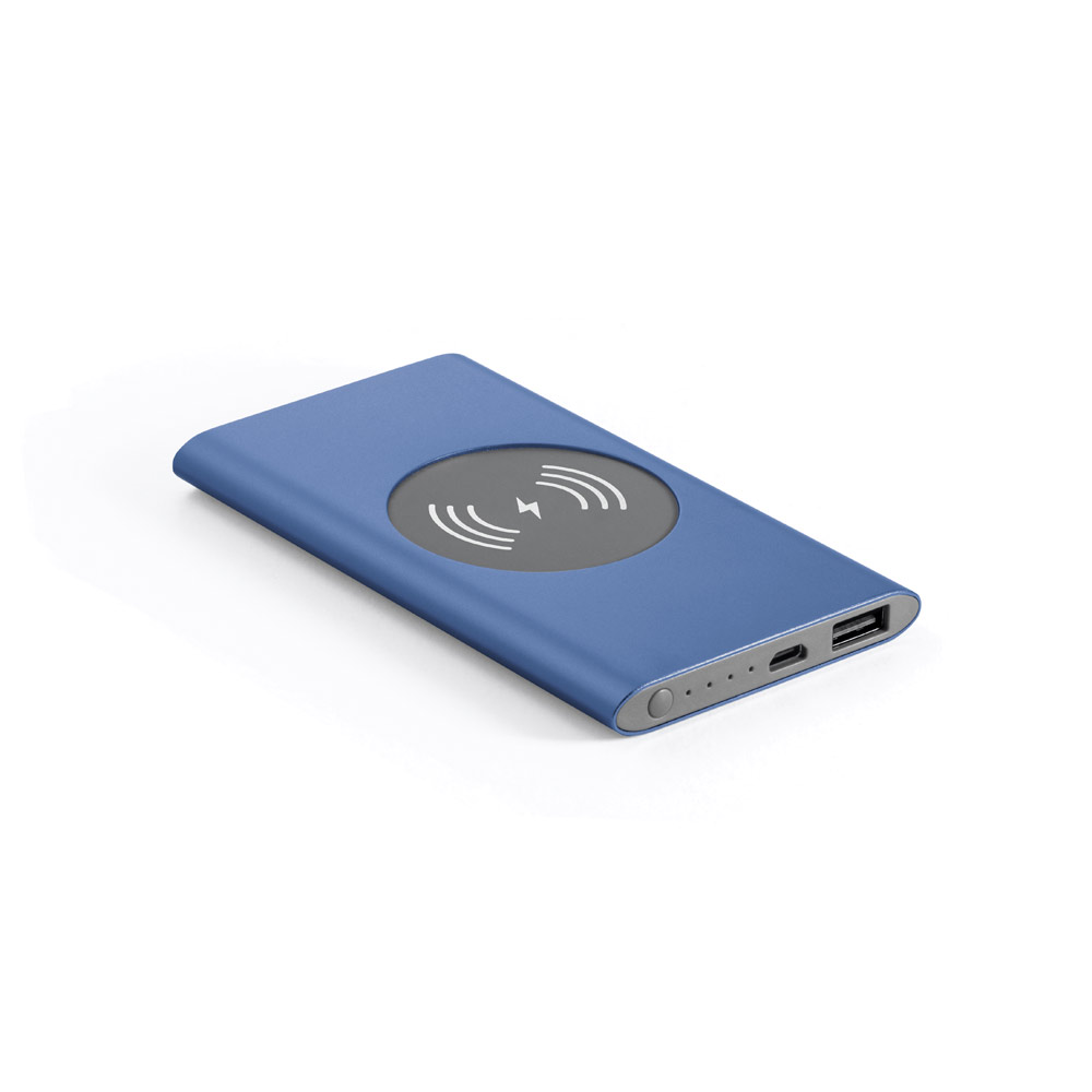 hi!dea 97078 - Power bank 4 000 mAh avec chargeur sans fil 5W en aluminium recyclé (100 % rAL)