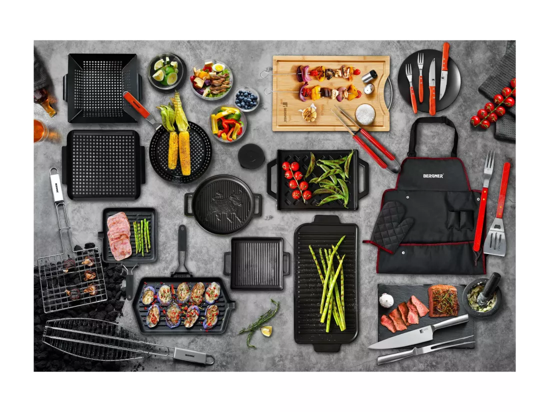 Ensemble de 4 fourchettes à viande pour barbecue Bergner en acier inoxydable