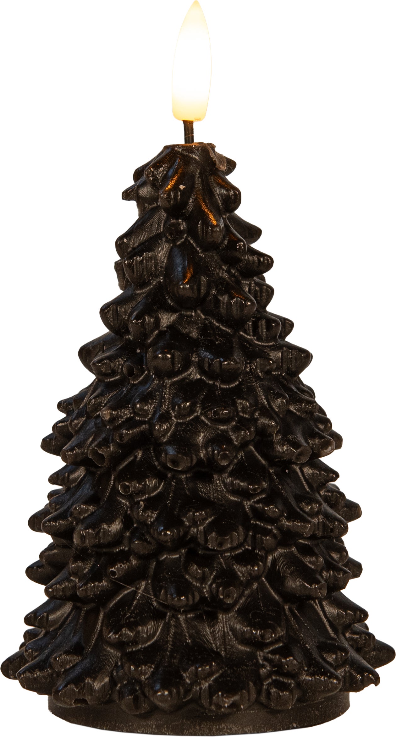 Anna's Collection LED stompkaars Tambu kerstboom zwart D 9,5 H 15 cm