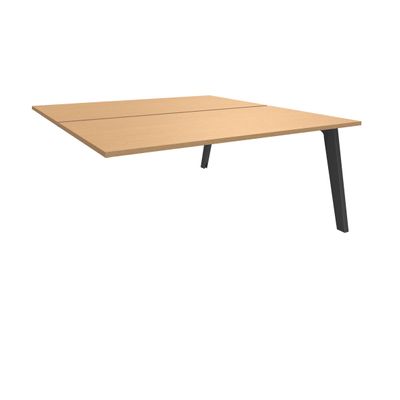 Bureau double STEELY - L160 cm - Double face Suivant - Pieds carbone - plateau imitation Hêtre