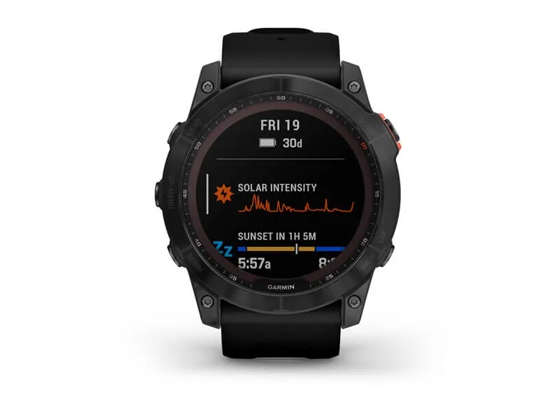 Garmin fenix 7X Solar - 51 mm - skifergrå - sportsur med bånd - silikone - sort - håndledsstørrelse: 127-210 mm - display 1.4
