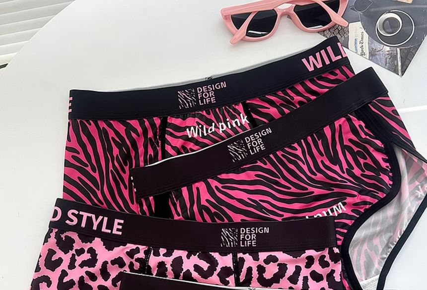 Pancherry - Matching set voor koppels: boxershort met dierenprint + panty